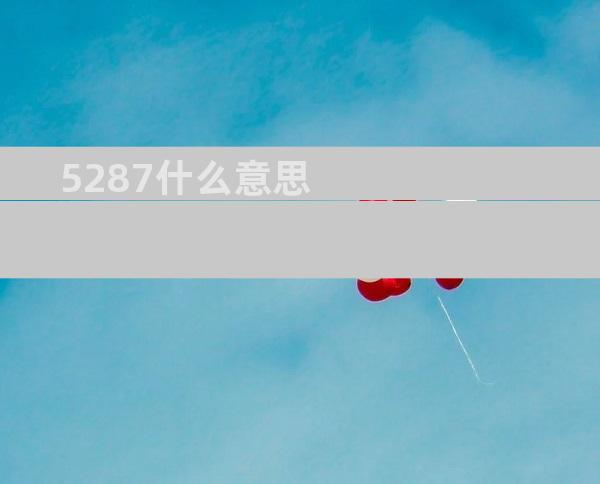 5287什么意思