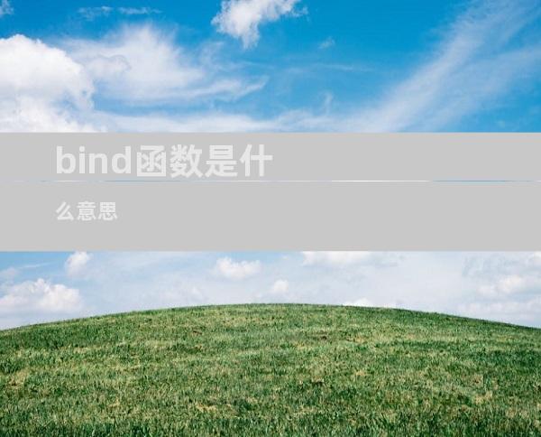 bind函数是什么意思