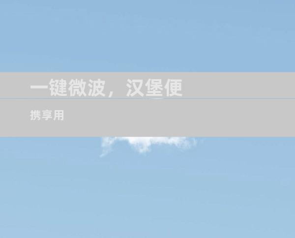 一键微波，汉堡便携享用