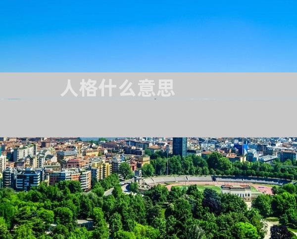 人格什么意思