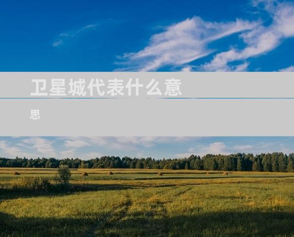 卫星城代表什么意思