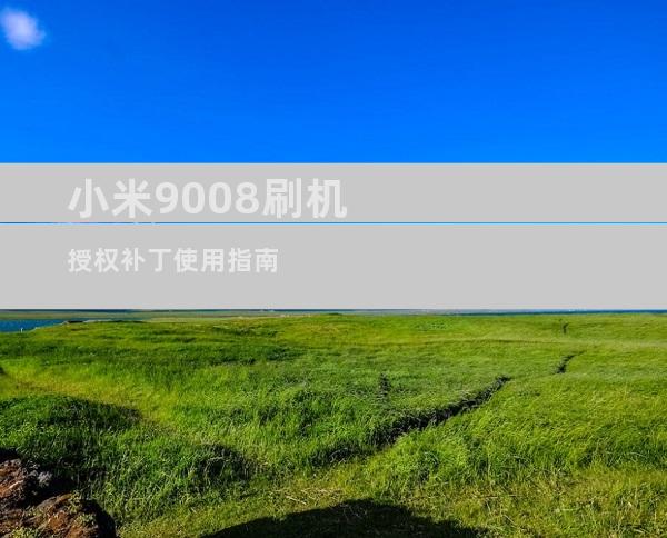 小米9008刷机授权补丁使用指南