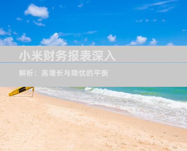 小米财务报表深入解析：高增长与隐忧的平衡