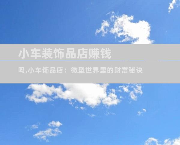 小车装饰品店赚钱吗,小车饰品店：微型世界里的财富秘诀
