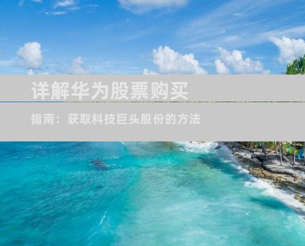 详解华为股票购买指南：获取科技巨头股份的方法